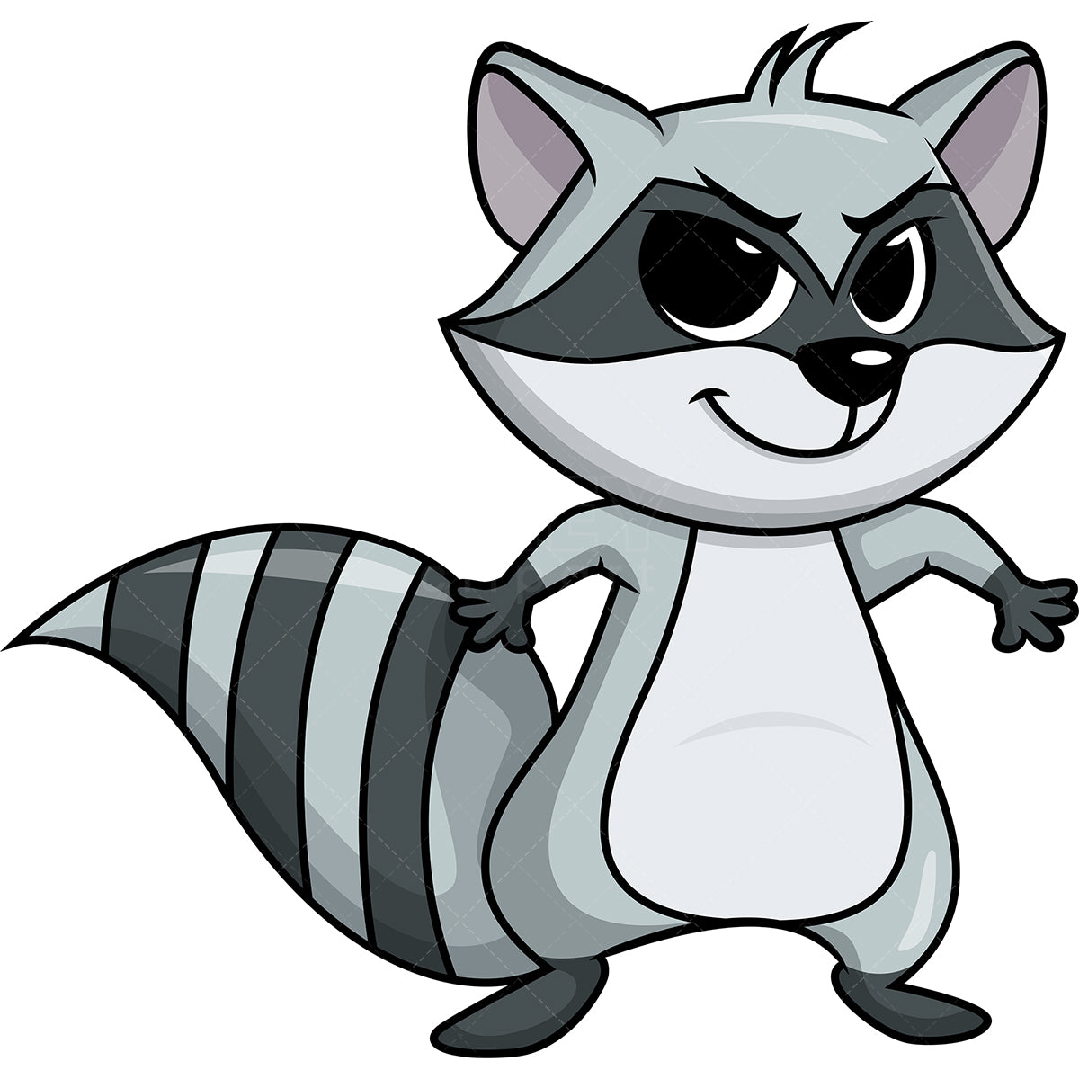 Royalty-free stock vector illustration of a evil raccoon.