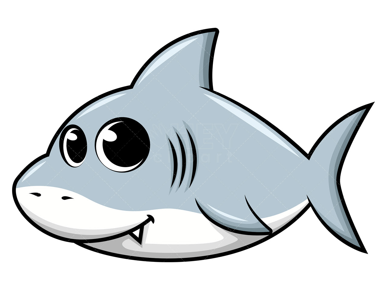 Royalty-free stock vector illustration of a cute baby shark.