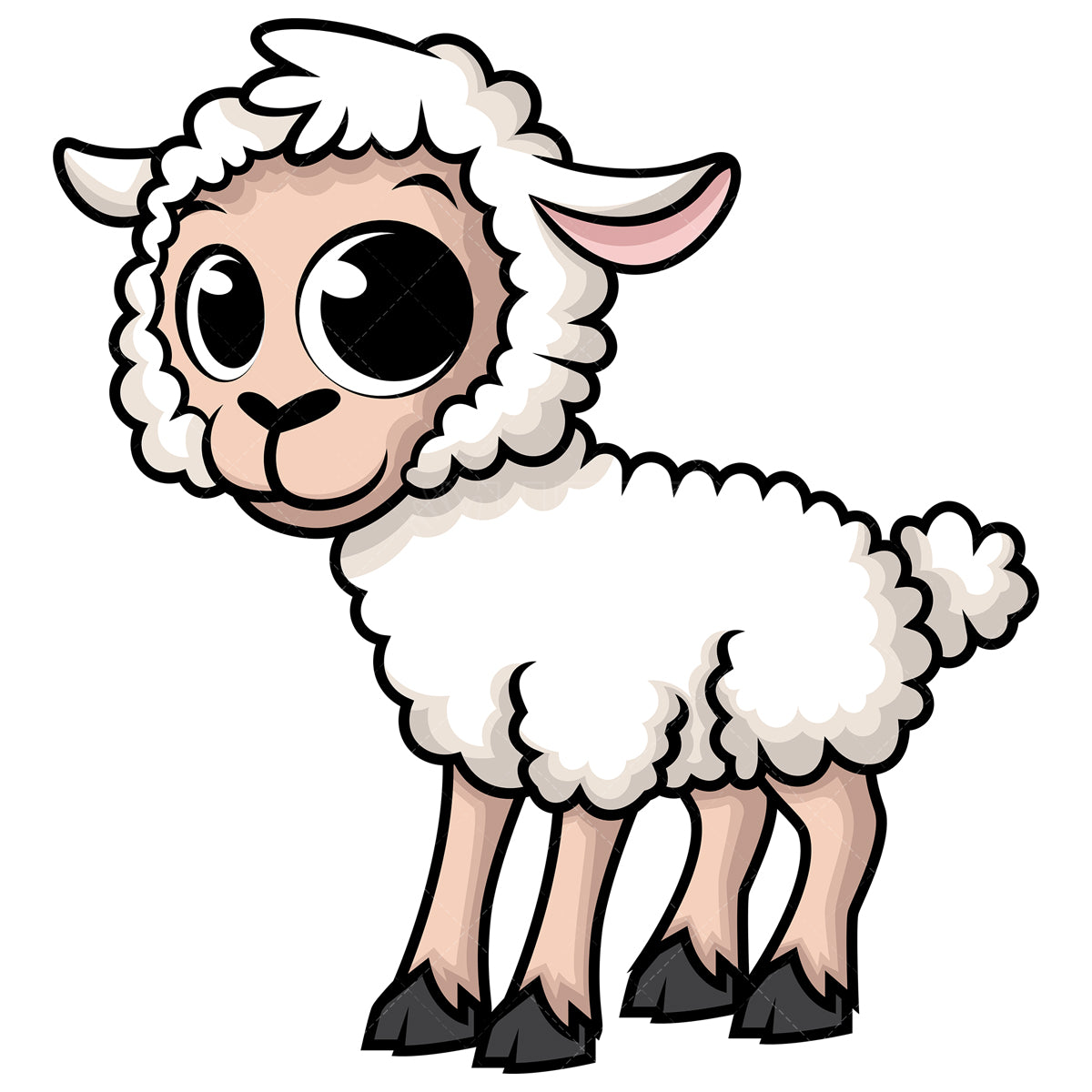 Royalty-free stock vector illustration of a cute baby sheep.