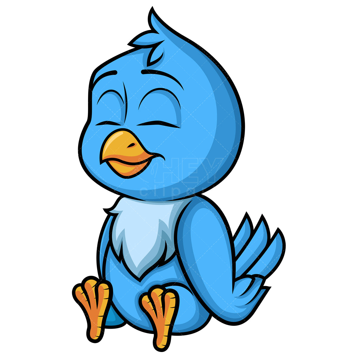 Royalty-free stock vector illustration of a blue bird sitting.