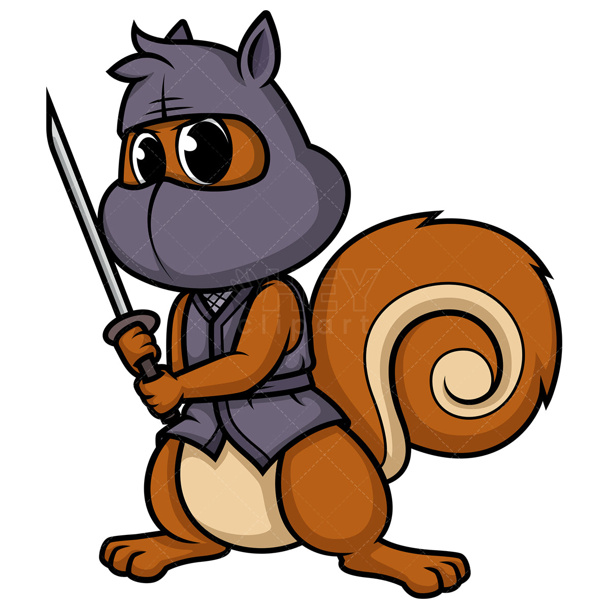 Royalty-free stock vector illustration of a ninja squirrel.