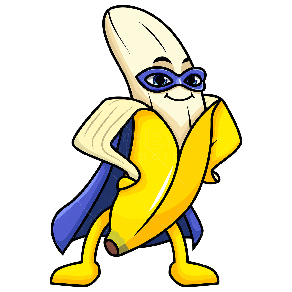 Royalty-free stock vector illustration of a banana superhero.