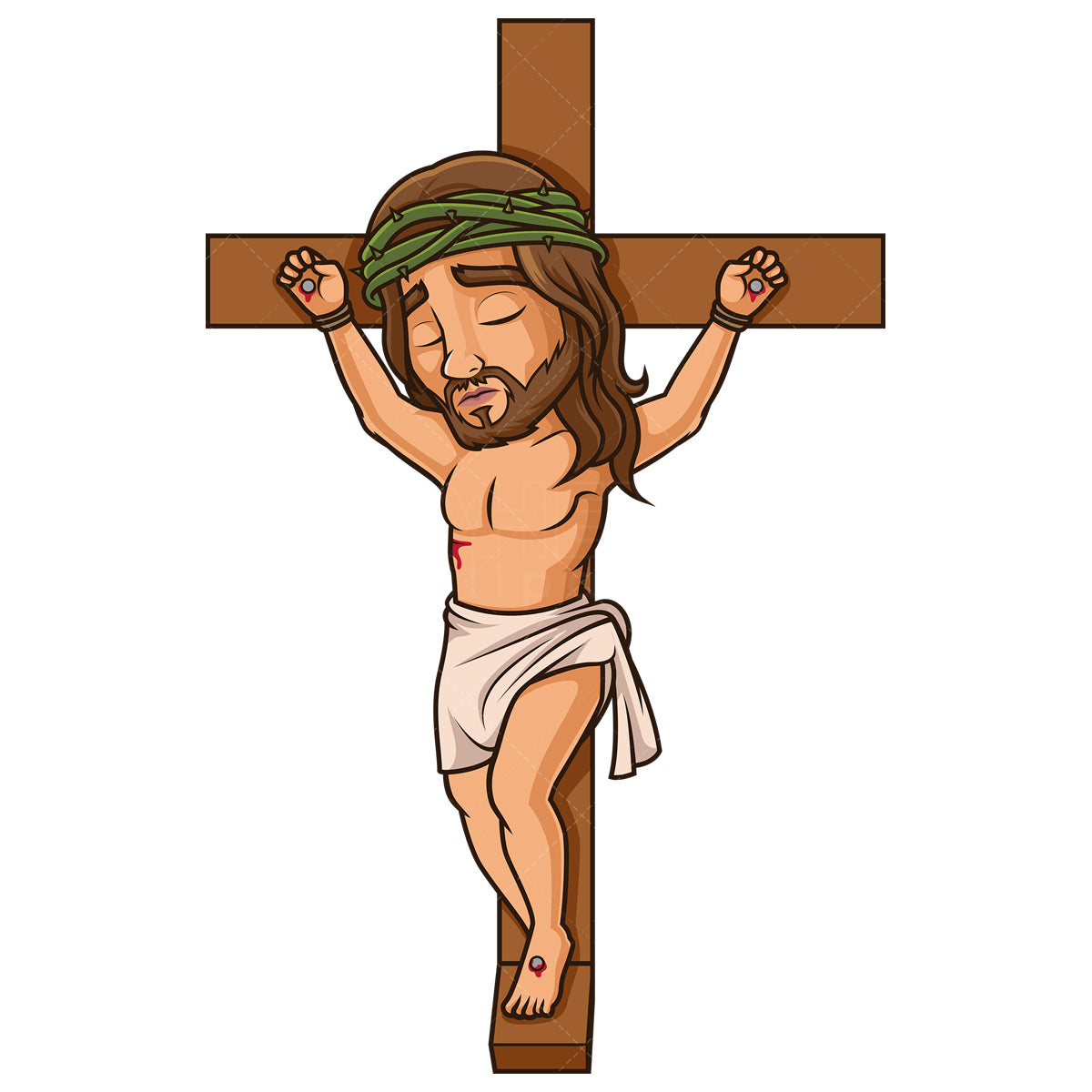Royalty-free stock vector illustration of jesus christ dying on the cross.