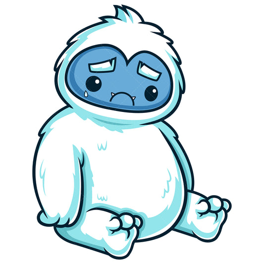 Royalty-free stock vector illustration of a sad yeti monster.