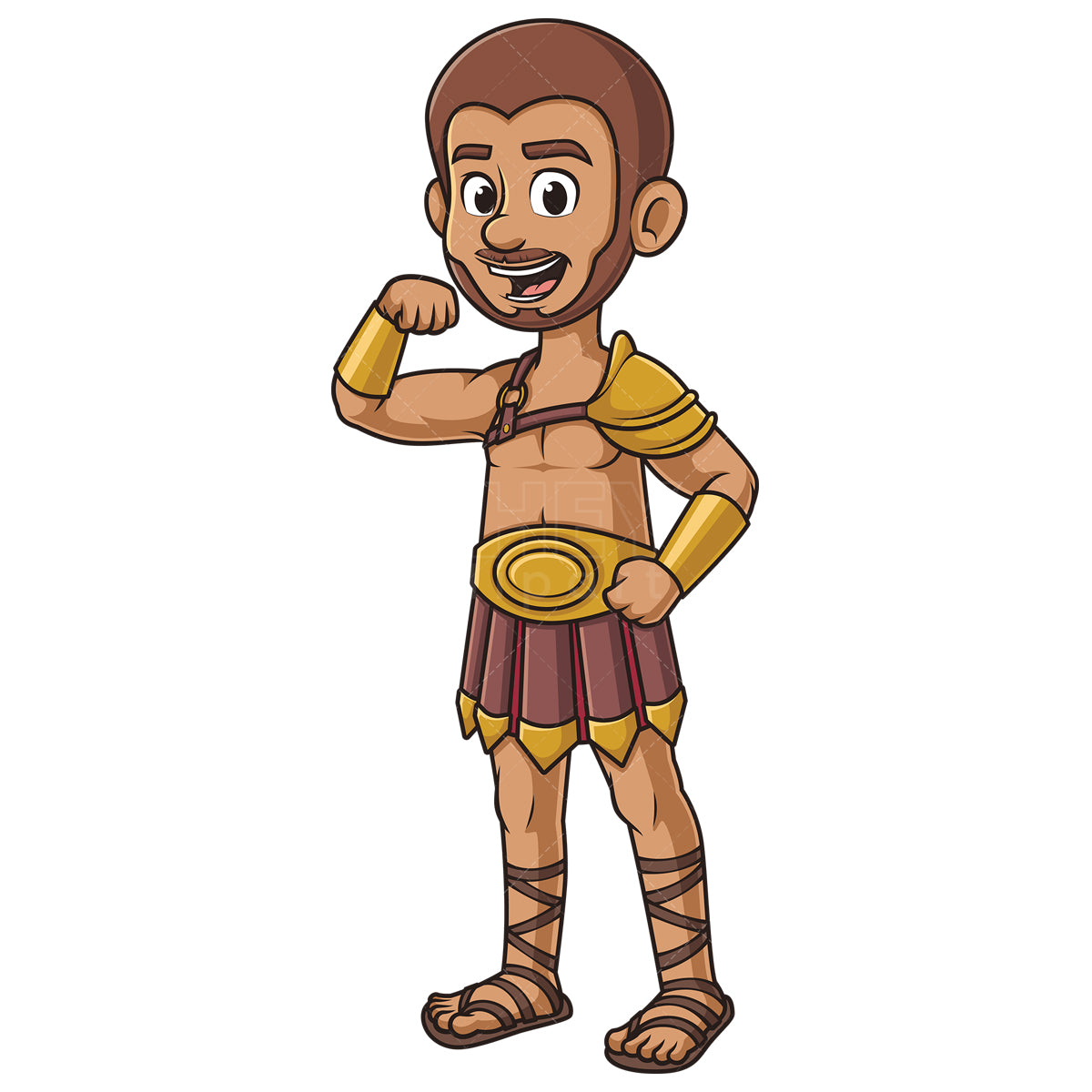 Royalty-free stock vector illustration of a cheerful gladiator.