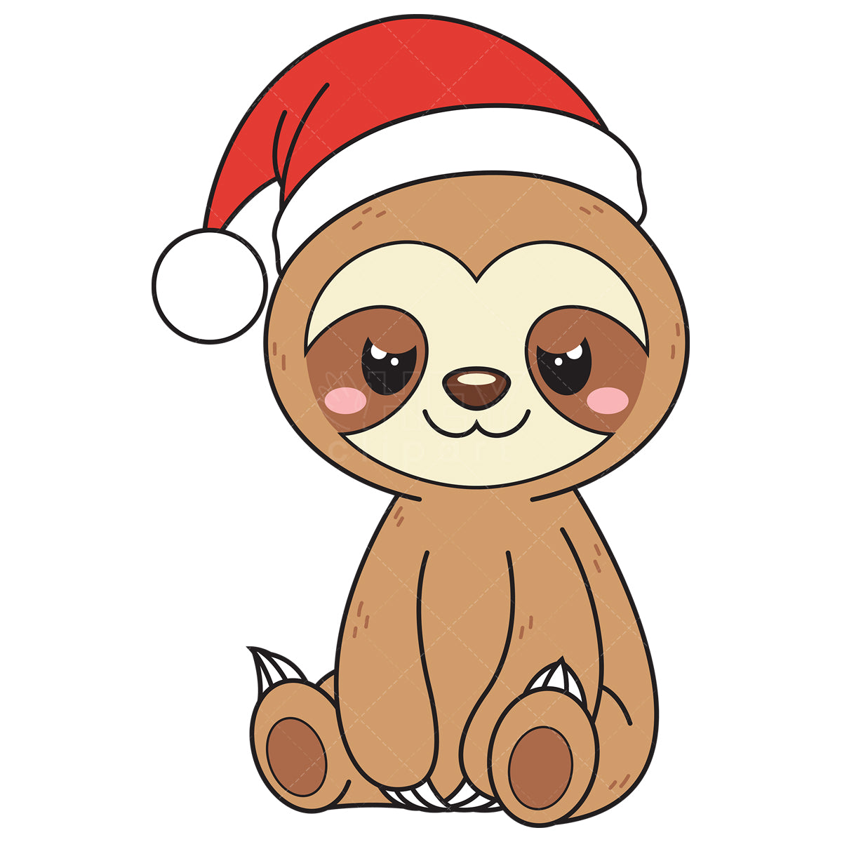 Royalty-free vector illustration of a cute christmas sloth.