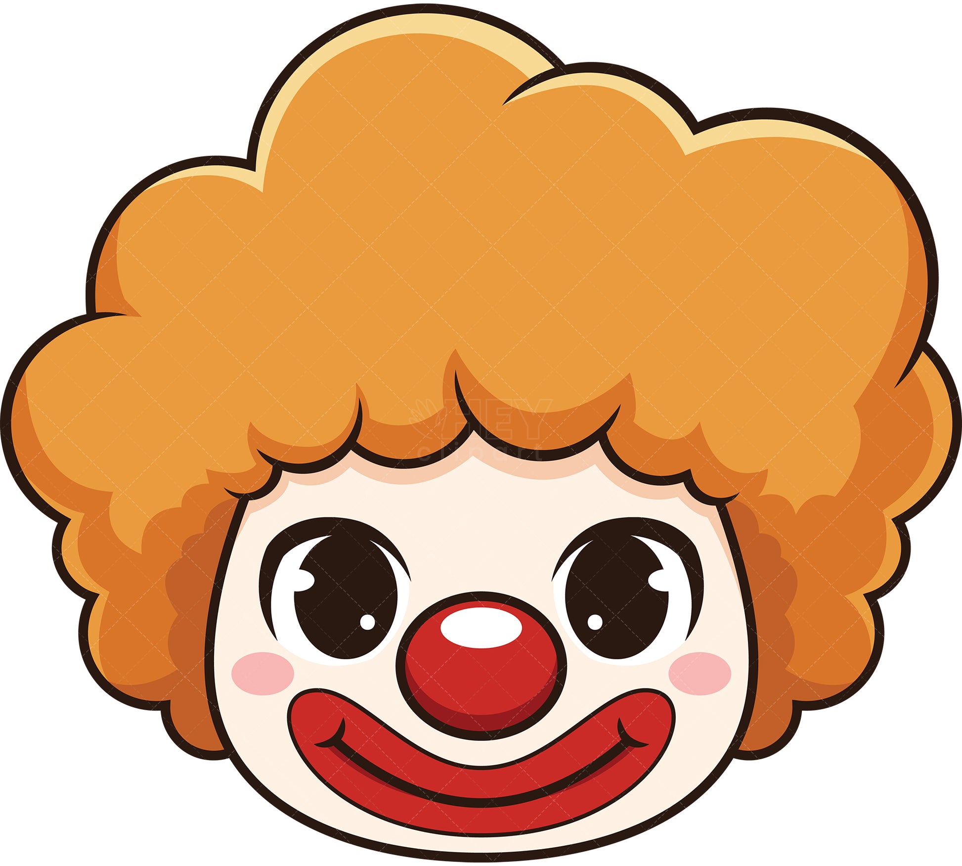 Royalty-free stock vector illustration of a cute clown head.