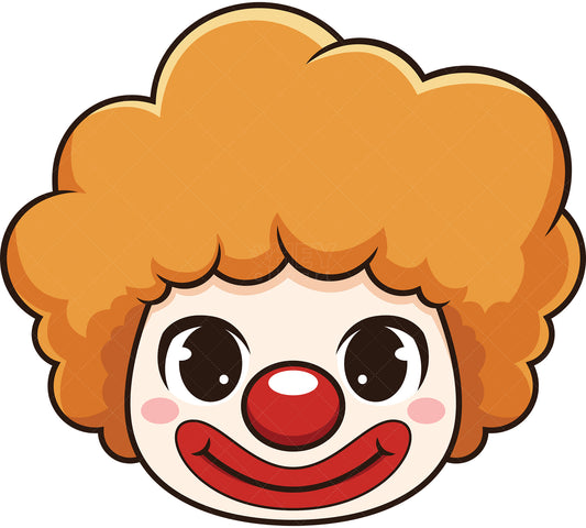 Royalty-free stock vector illustration of a cute clown head.