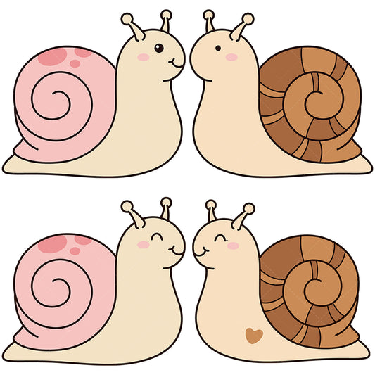 Royalty-free vector illustration of cute snails.