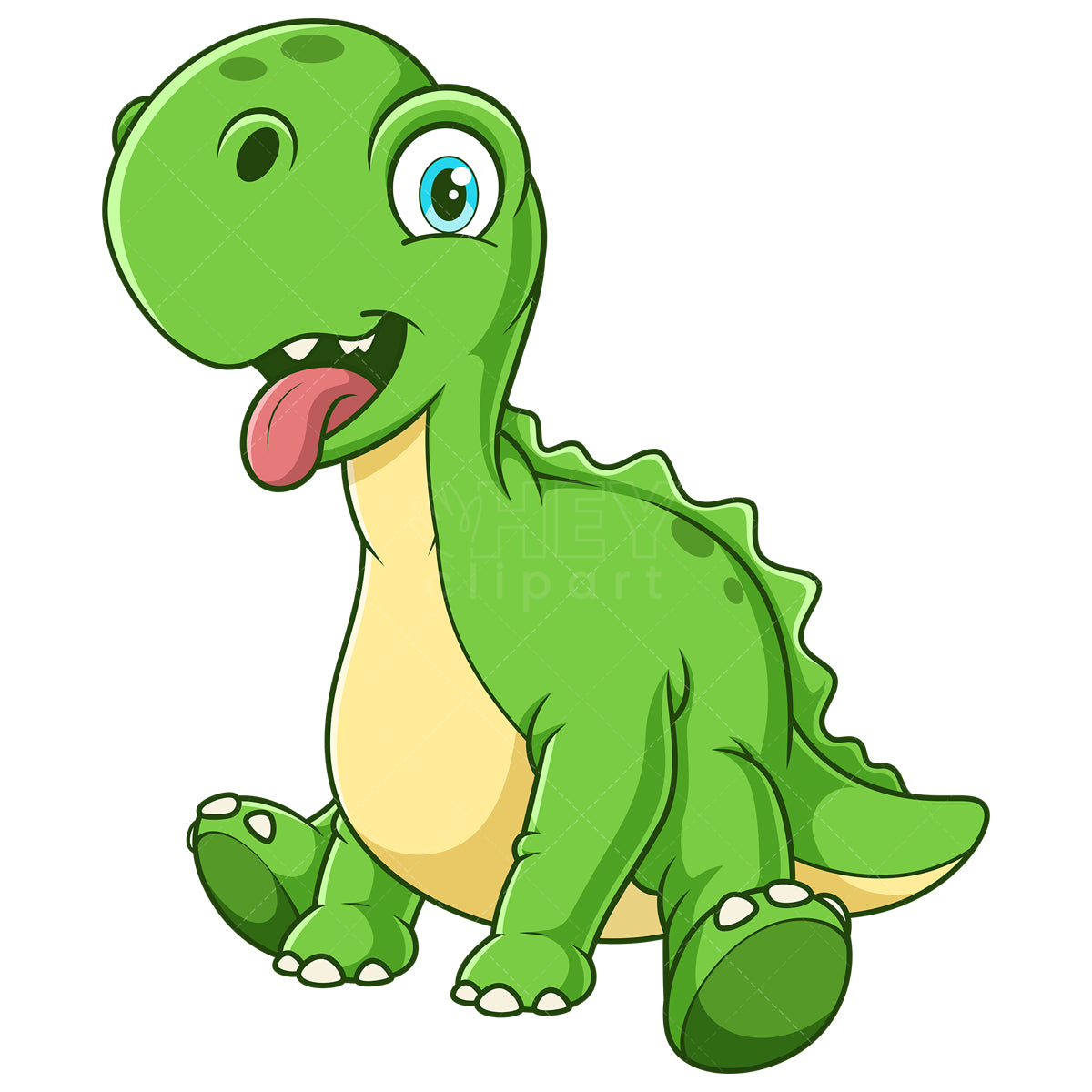 Royalty-free stock vector illustration of a happy dinosaur dog.