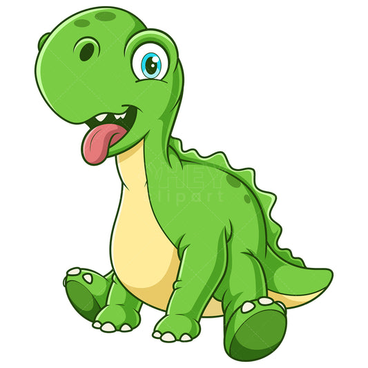 Royalty-free stock vector illustration of a happy dinosaur dog.