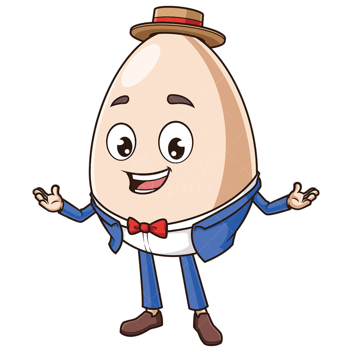 Royalty-free stock vector illustration of a happy humpty dumpty.