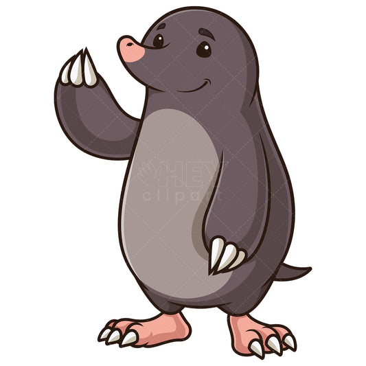 Royalty-free stock vector illustration of a happy mole character.