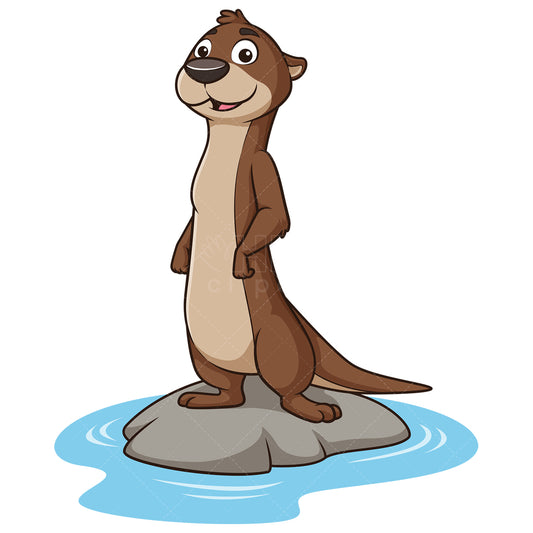 Royalty-free stock vector illustration of a happy otter.