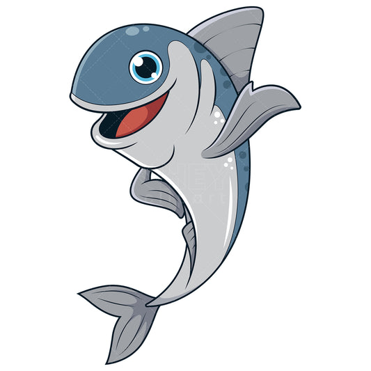 Royalty-free stock vector illustration of a happy sardine fish.