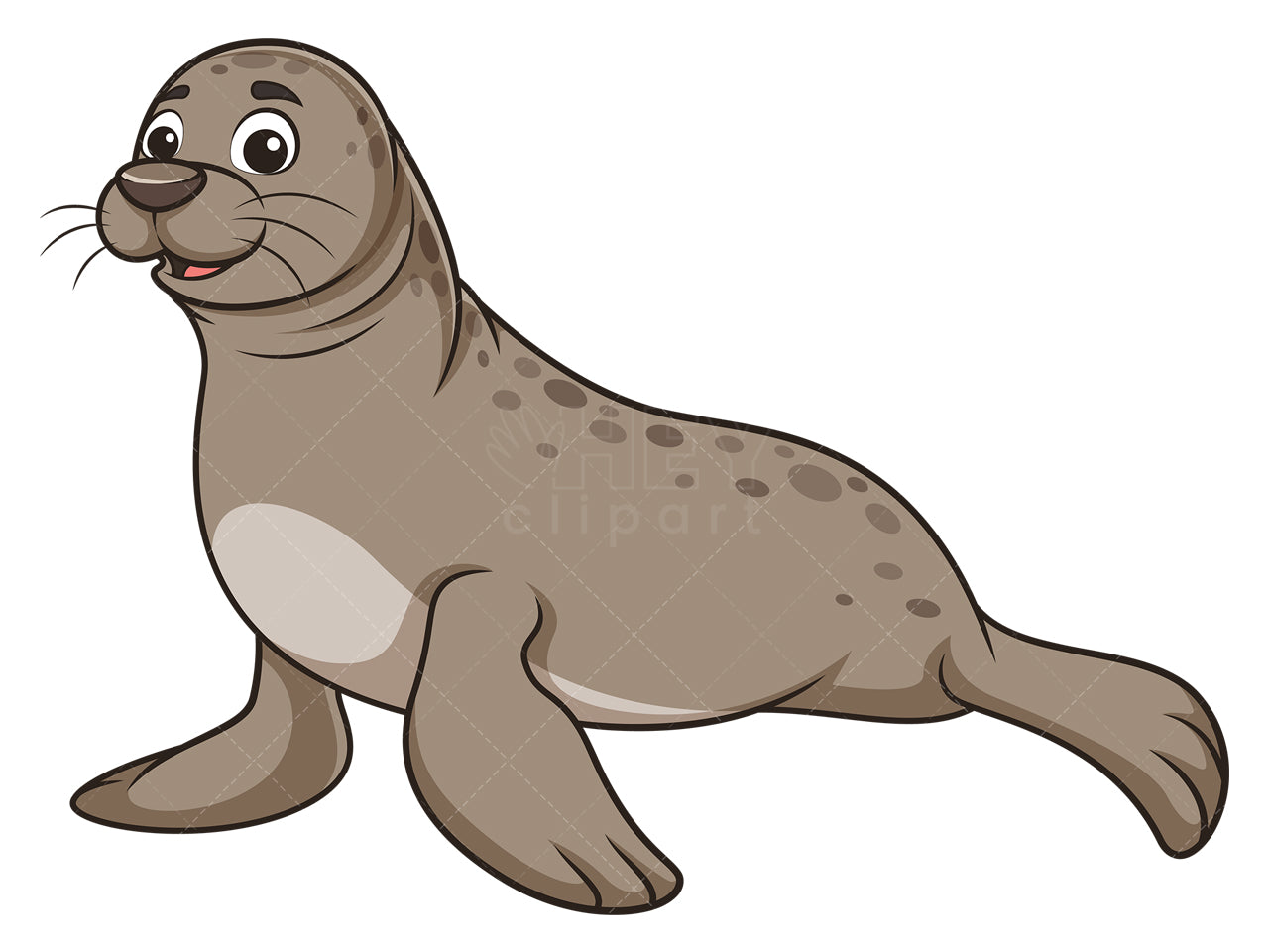 Royalty-free stock vector illustration of a happy sea lion.