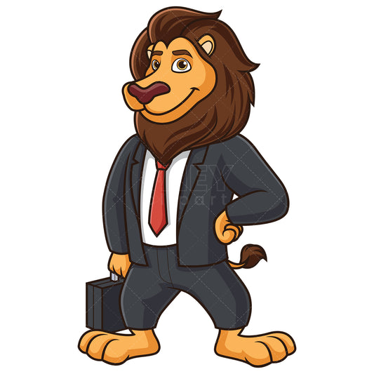 Royalty-free stock vector illustration of a lion businessman.