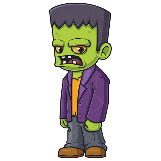 Royalty-free stock vector illustration of a little frankenstein monster.