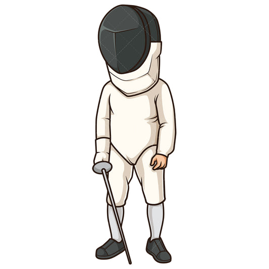 Royalty-free stock vector illustration of a male fencer.