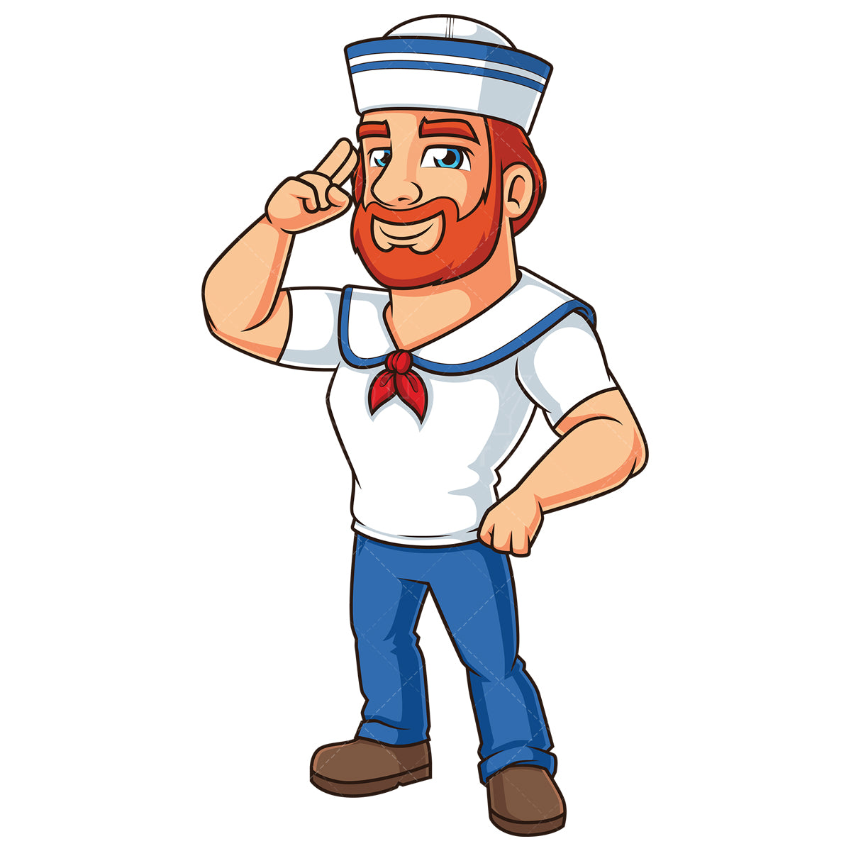 Royalty-free stock vector illustration of a sailor saluting.