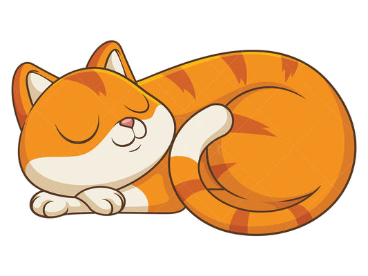 Royalty-free stock vector illustration of a sleeping cat.