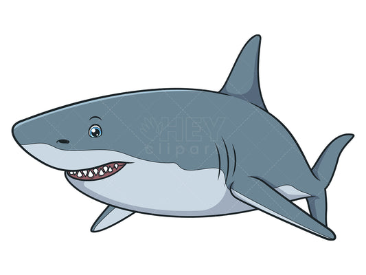 Royalty-free stock vector illustration of a smiling shark.