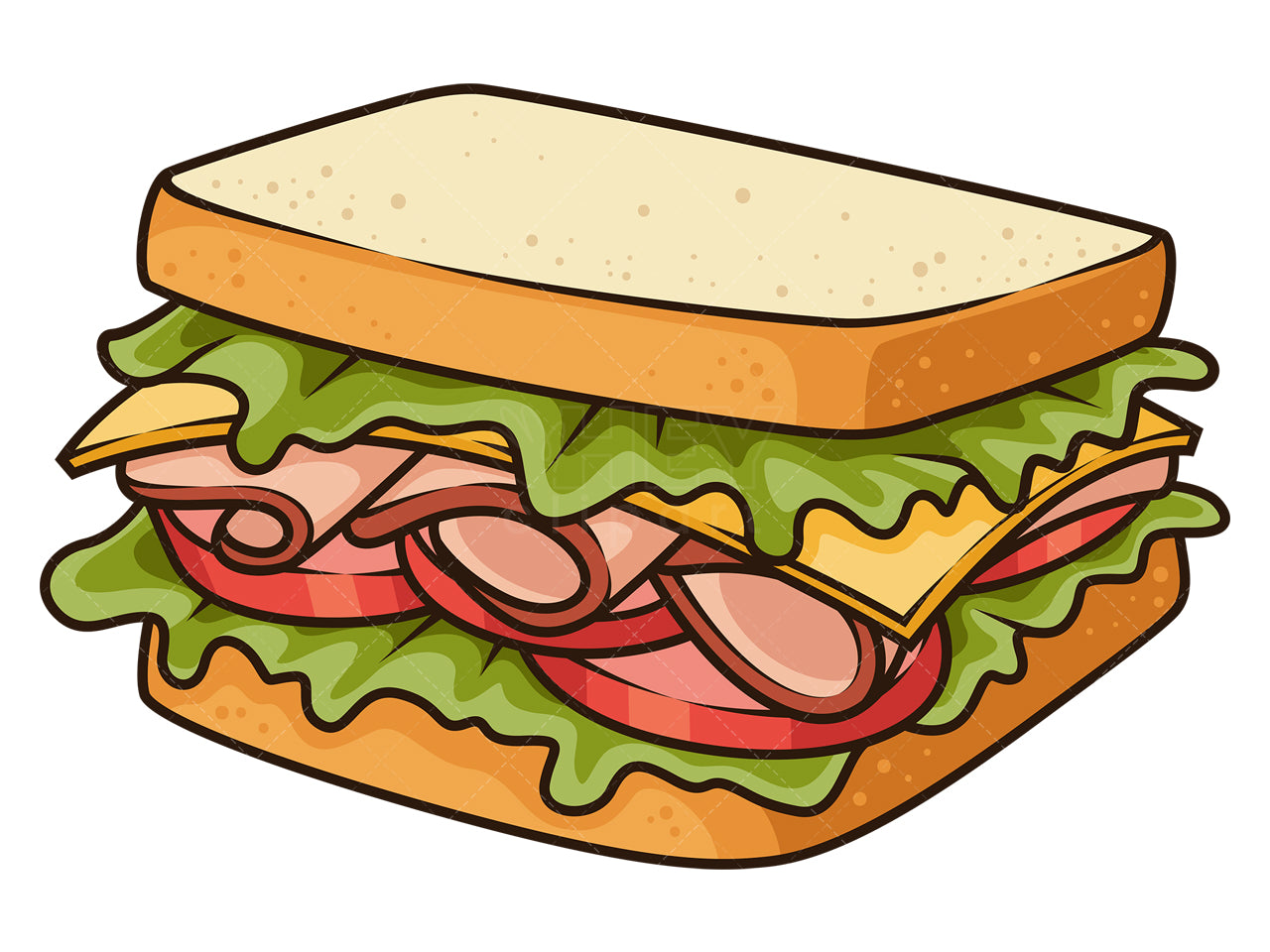 Royalty-free stock vector illustration of a tasty sandwich.