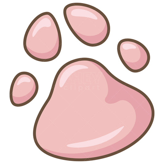 Royalty-free stock vector illustration of a cat paw print.