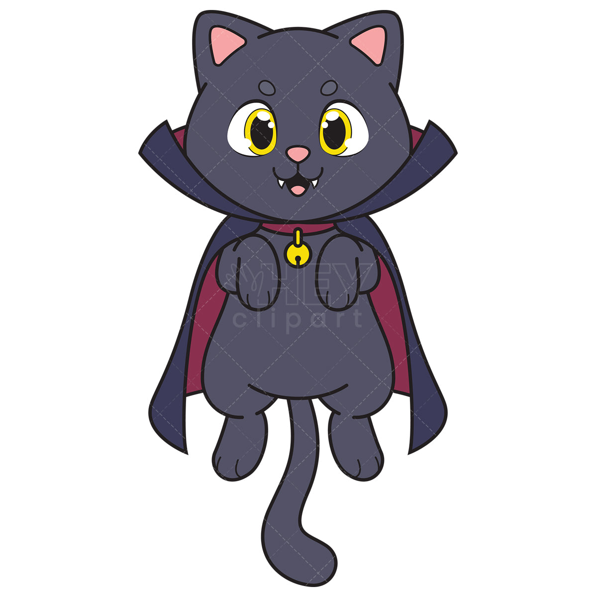 Royalty-free vector illustration of a cat vampire.