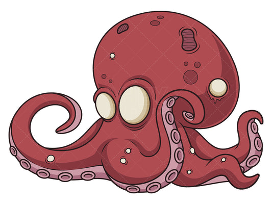 Royalty-free stock vector illustration of a creepy zombie octopus.