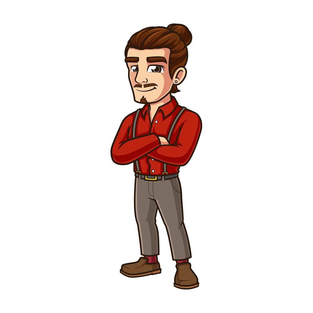 Confident hipster. PNG - JPG and vector EPS (infinitely scalable).