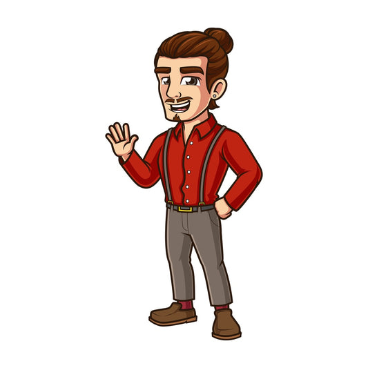 Happy hipster waving. PNG - JPG and vector EPS (infinitely scalable).