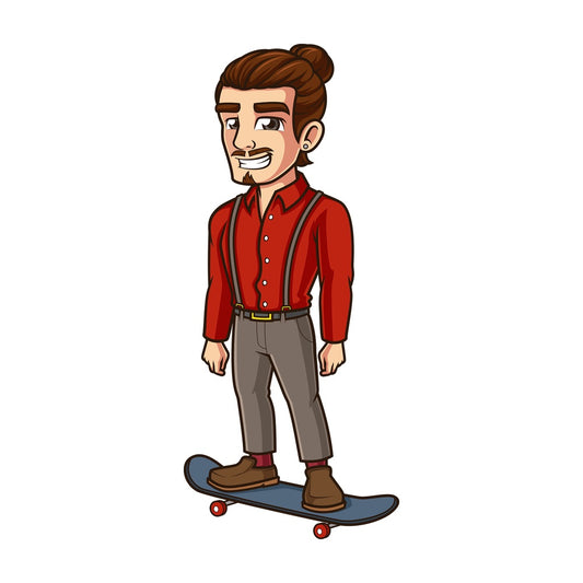 Hipster skateboarding. PNG - JPG and vector EPS (infinitely scalable).