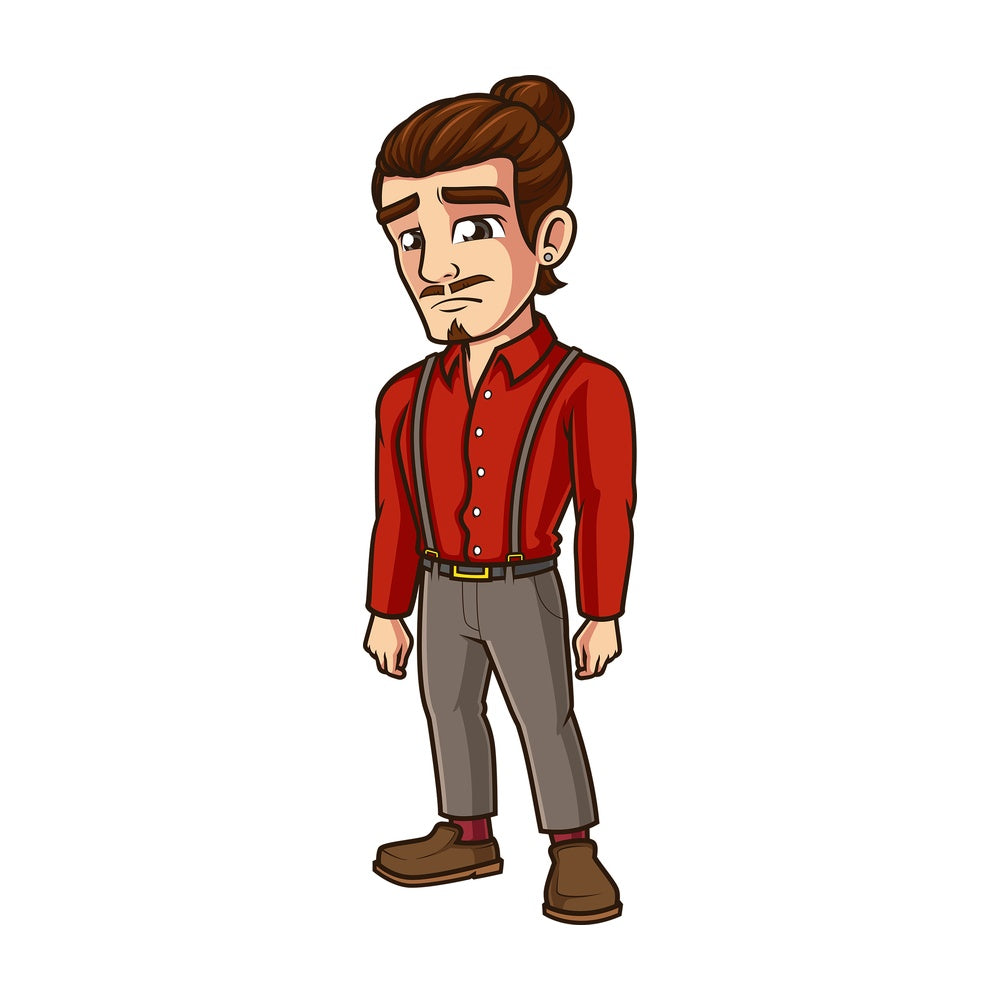 Sad hipster. PNG - JPG and vector EPS (infinitely scalable).
