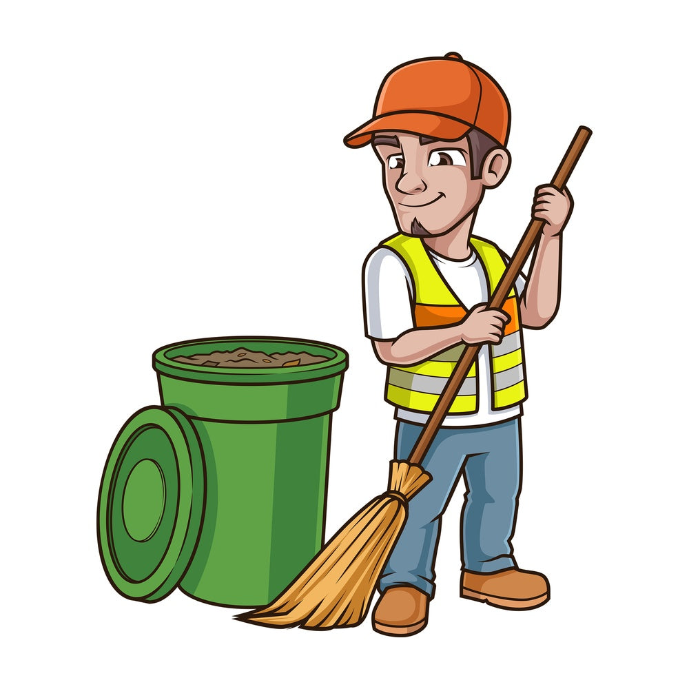 Dustman sweeping. PNG - JPG and vector EPS (infinitely scalable).