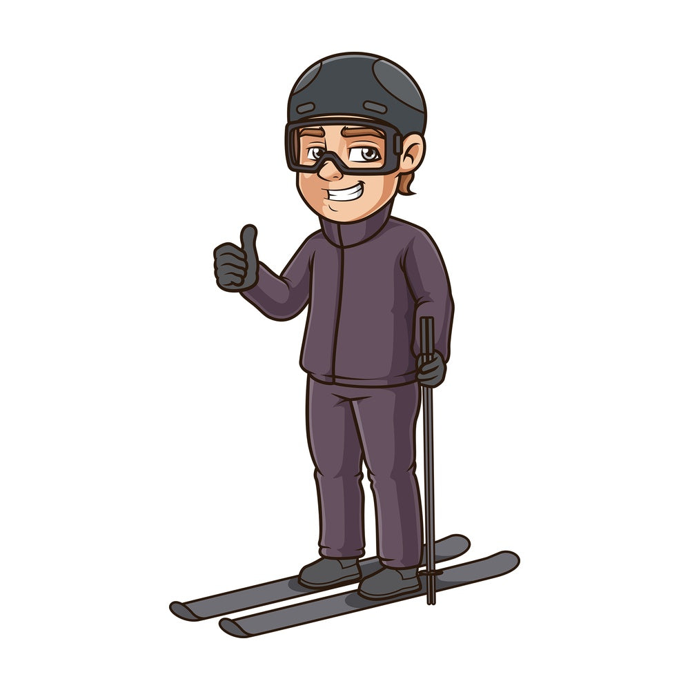 Young skier. PNG - JPG and vector EPS (infinitely scalable).