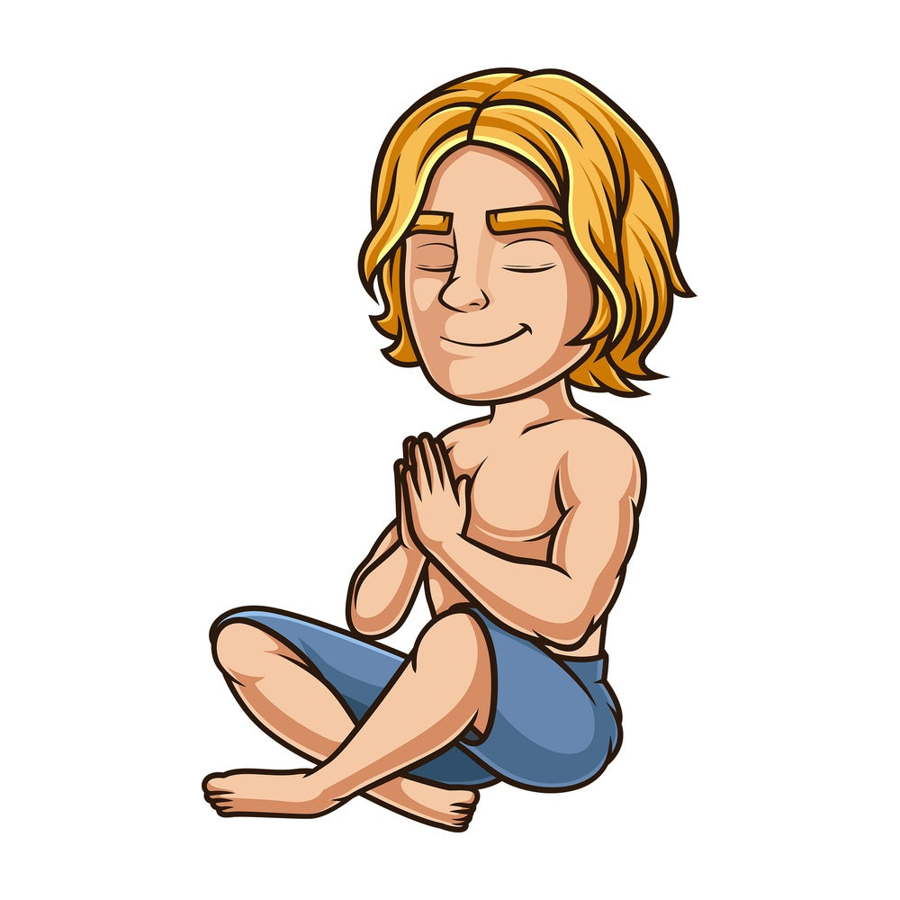 Caucasian man meditating. PNG - JPG and vector EPS (infinitely scalable).