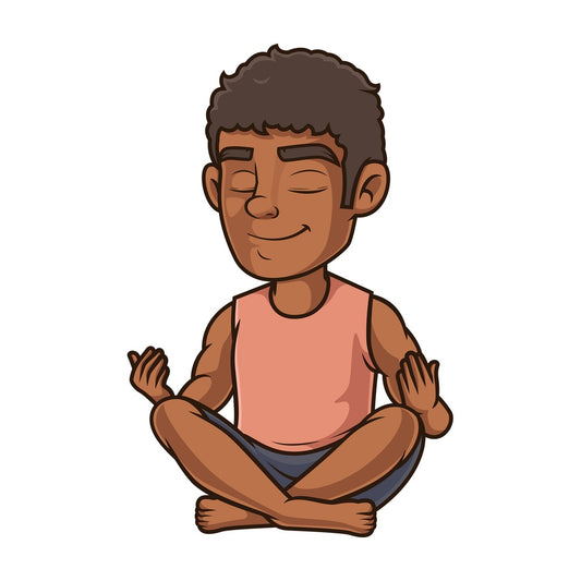 Black man meditating. PNG - JPG and vector EPS (infinitely scalable).