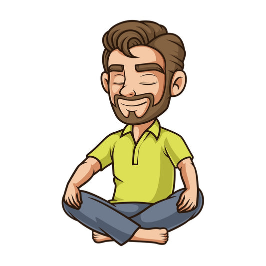 Chill guy meditating. PNG - JPG and vector EPS (infinitely scalable).