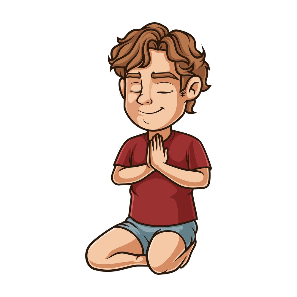 Young man meditating. PNG - JPG and vector EPS (infinitely scalable).