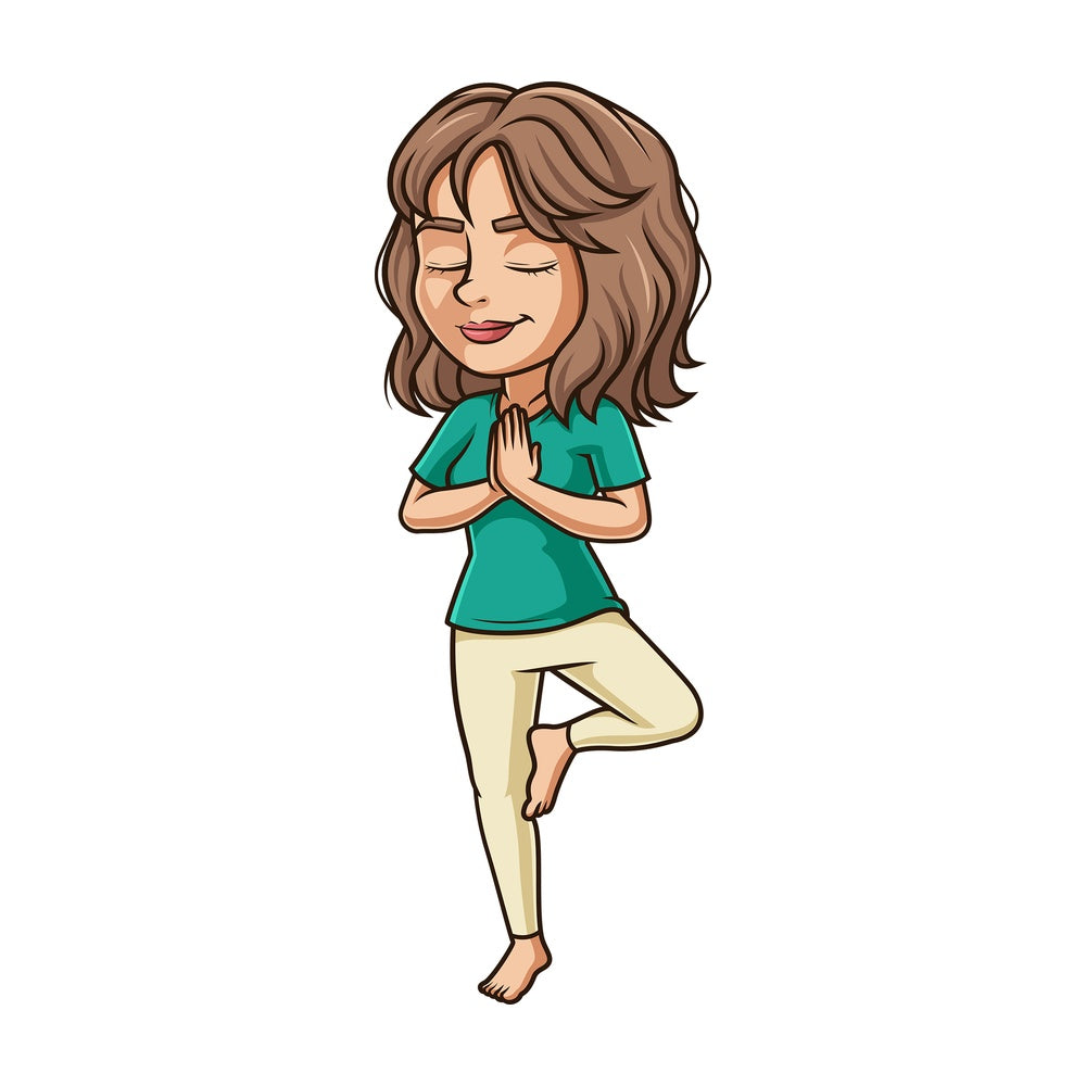 Latin woman meditating. PNG - JPG and vector EPS (infinitely scalable).