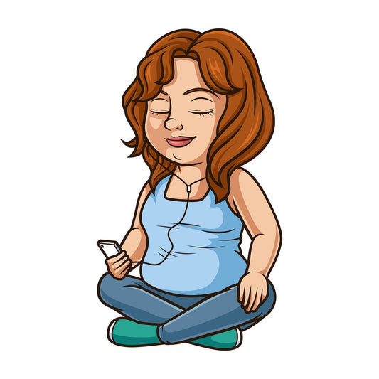 Chubby girl meditating. PNG - JPG and vector EPS (infinitely scalable).