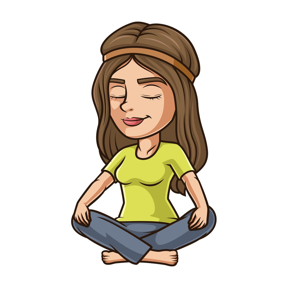 Chill girl meditating. PNG - JPG and vector EPS (infinitely scalable).