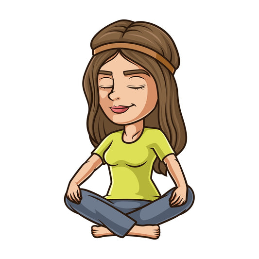 Chill girl meditating. PNG - JPG and vector EPS (infinitely scalable).
