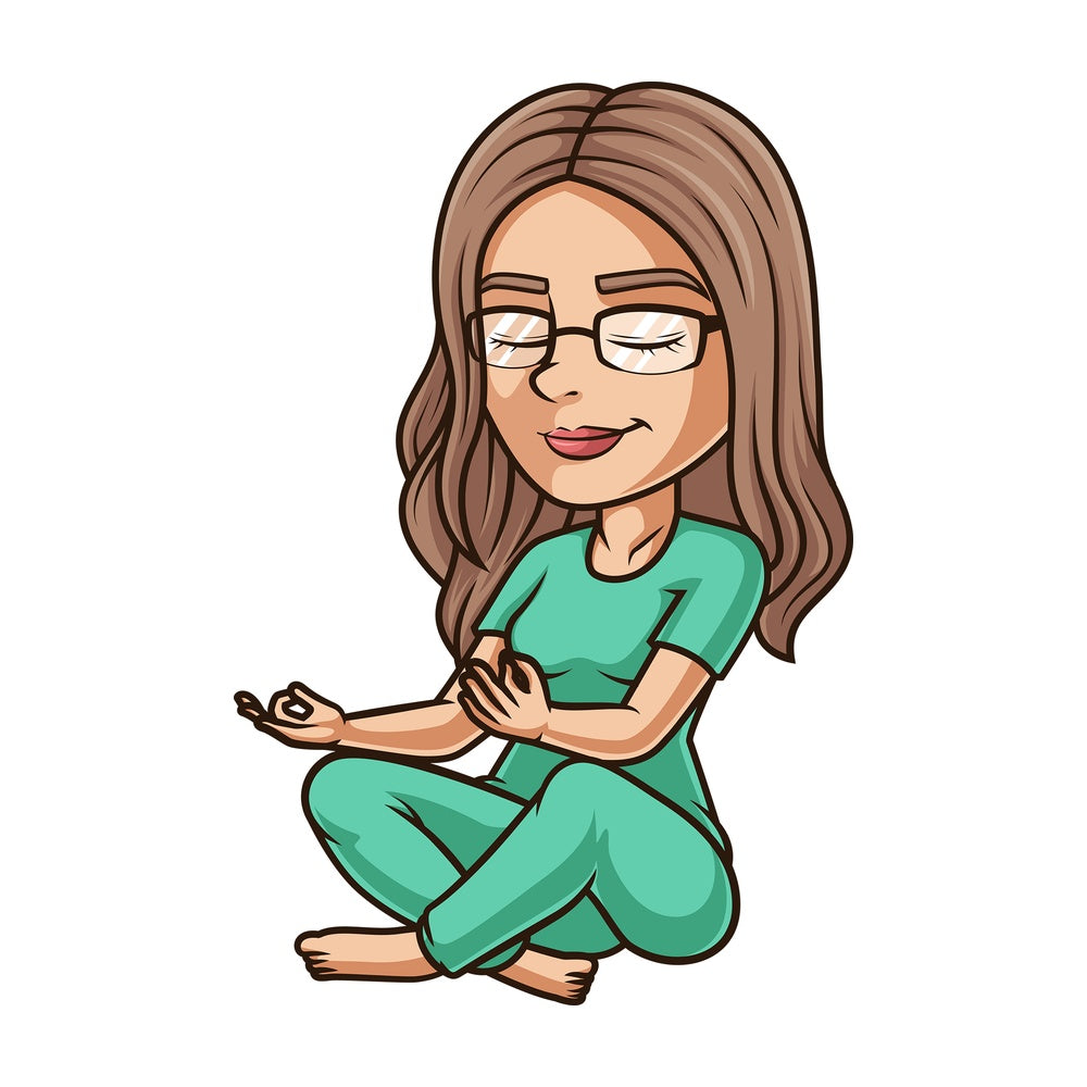 Young girl meditating. PNG - JPG and vector EPS (infinitely scalable).