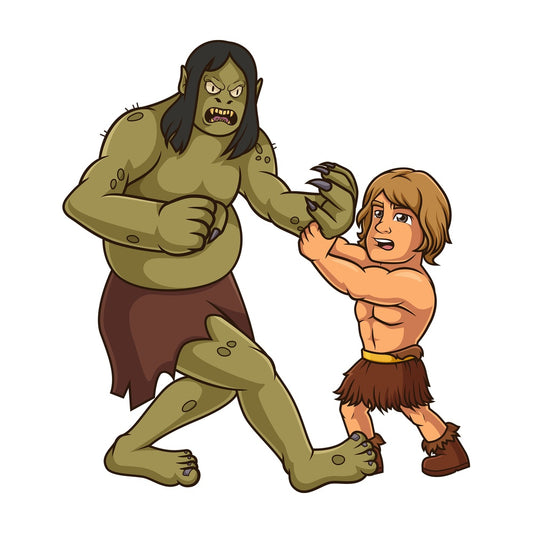 Beowulf fighting grendel. PNG - JPG and vector EPS (infinitely scalable).