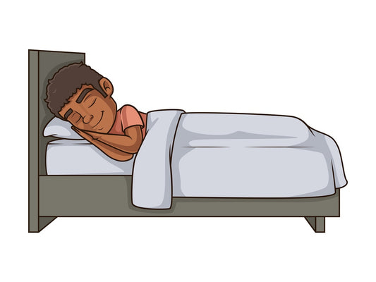 Black man sleeping in bed. PNG - JPG and vector EPS (infinitely scalable).
