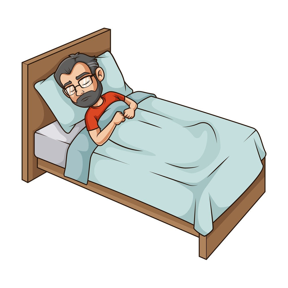 Middle-Aged man sleeping. PNG - JPG and vector EPS (infinitely scalable).
