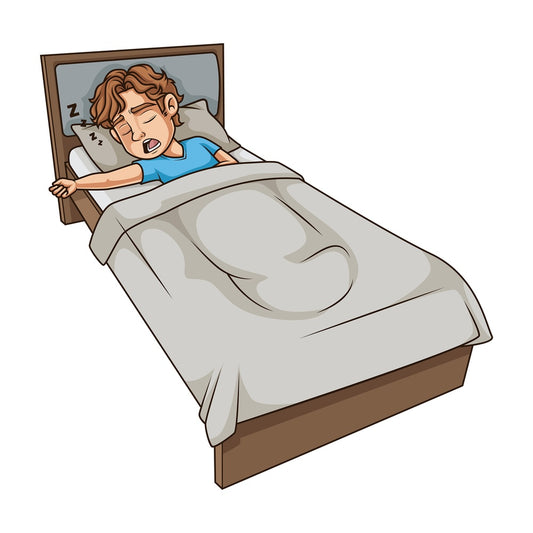 Young man sleeping in bed. PNG - JPG and vector EPS (infinitely scalable).