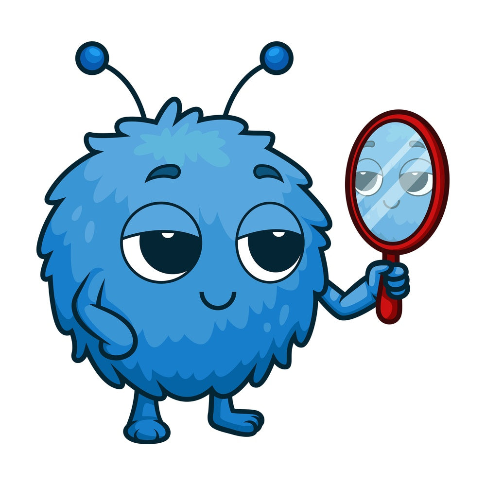 Cute monster narcissism. PNG - JPG and vector EPS (infinitely scalable).